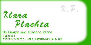 klara plachta business card
